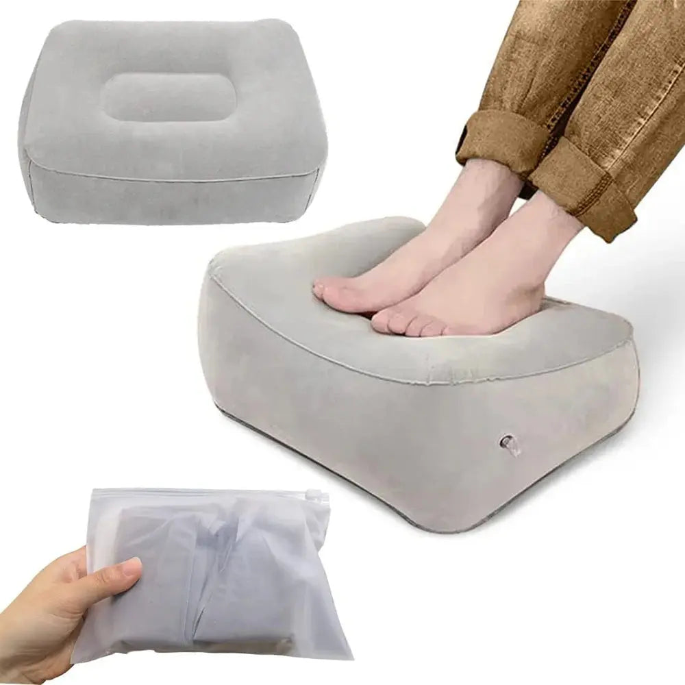 Inflatable Soft Footrest Pillow PVC Inflatable Foot Rest Pillow Cushion Air Travel Office Home Leg Up Relaxing Feet Almohada - HASHTAG