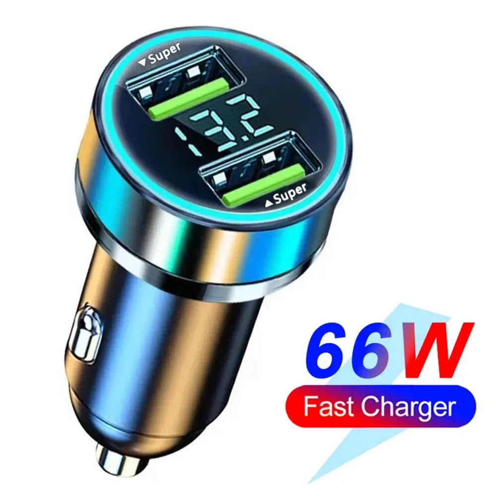 66-250W PD Car Charger QC3.0 Fast Charge One to Six Car Cigarette Lighter Plug Car Charger Flash Charge with Digital Display - HASHTAG