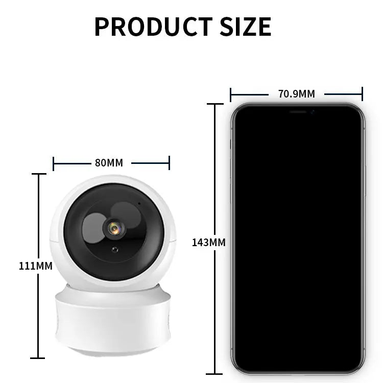 Telecamera di sorveglianza HD a 360 gradi per interni con doppia luce intelligente - My Hashtag Shop