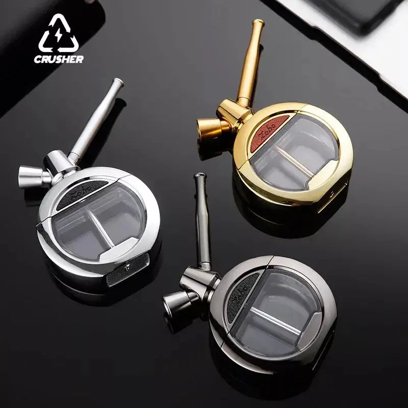 CRUSHER Dry Herb Grass Tobacco Pipes Kit Zinc Alloy Hookah Set Men and Women Use Double Filter Water Smoking Pipe Accessories - HASHTAG