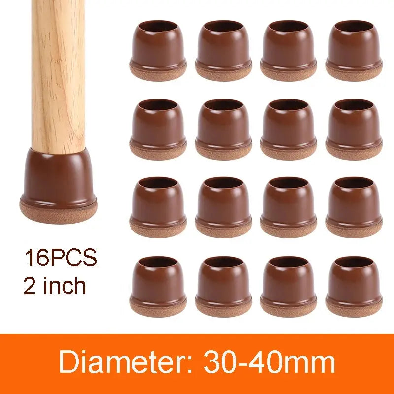 16PCS Transparent Table Chair Leg Protectors Caps Round Square for Furniture Foot Legs Cover Floor Protector with Felt Bottom - HASHTAG
