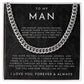 To My Man Necklace, Husband Boyfriend Gift