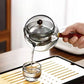 Semi-automatic Rotary Heat-resistant Glass Teapot Lazy Tea Making With Infuser And Wooden Handle Office Home Accessories Cucina Gadgets AliExpress