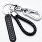 Portachiavi Trendy Fai Da Te Targa Numero Telefono Cellulare Pendente per Uomo Punk Semplice Corda Pelle Intrecciata Anti-Smarrimento Portachiavi Auto Accessori