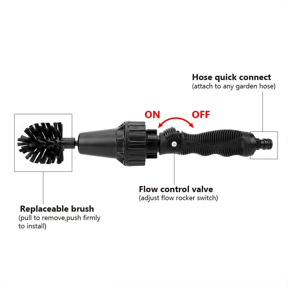 Water-driven Rotary Cleaning Brush Wash Hand-held Water Spray Brush AliExpress