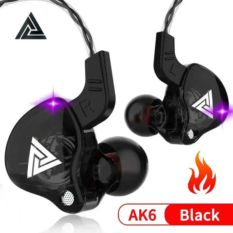 Original QKZ AK6 In Ear Earphone 6 Dynamic Driver Unit Headphone With Mic Stereo Sports HIFI Subwoofer Headset Monitor Earbuds HASHTAG