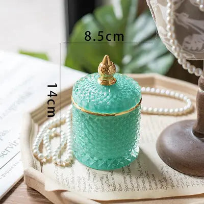Luxury fine cut glass jar with gold point top. - HASHTAG