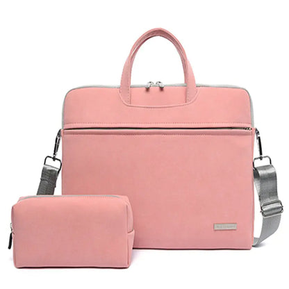 PU Leather Women Laptop Bag Notebook Carrying Case Briefcase For Macbook Air 13.3 14 15.6 Inch Men Handbags Shoulder Mouse Bag AliExpress