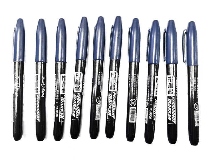 6 PCS Permanent Marker Pen Manga Drawing Markers Black Blue Red Waterproof Ink Sketch Pens Stationery Art School Supplies - HASHTAG