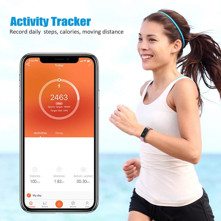 SmartFit Slim Activity Tracker And Monitor Smart Watch With FREE Extra Salmon Lucky