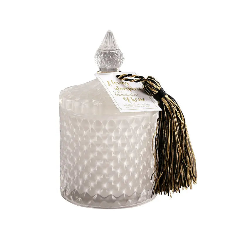 Creative aromatherapy soy wax glass candle with button top lid. Liebe - Making Life Easier