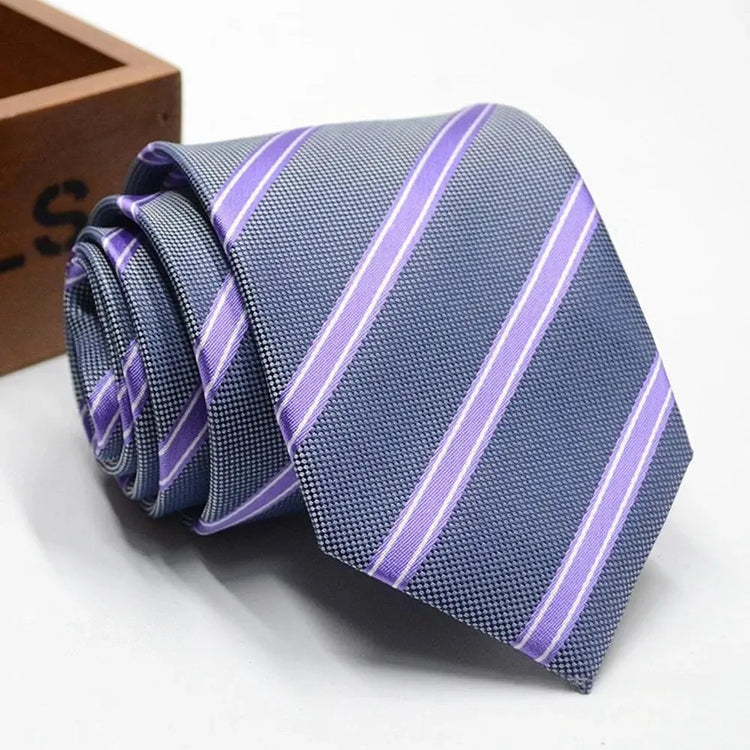 Classic Stripe Necktie Men Business Formal Wedding Tie 8Cm Blue Black Pink Red Neck Ties Fashion Shirt Dress Accessories
