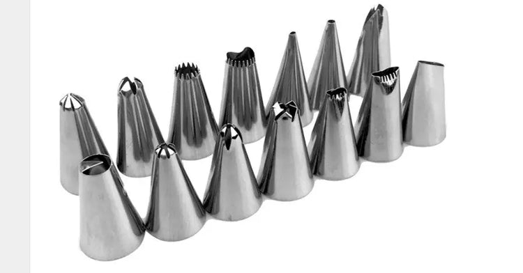 Silicone Pastry Bag Nozzles  Reusable Pastry Bags 14 Nozzle Set - HASHTAG