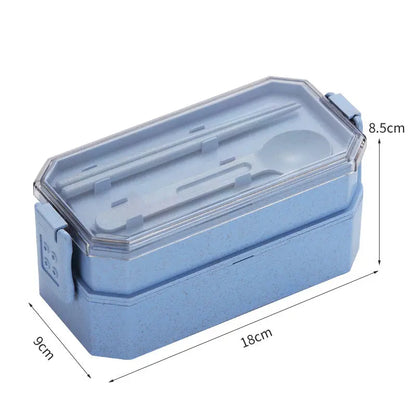 Wheat straw double-layer lunch box AliExpress