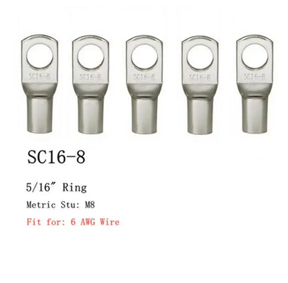 20PCS 4-25Mm Assortment Tinned Copper Lugs Ring Crimp Terminals Battery Wire Welding Cable Connectors Kit