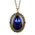 New 12 Constellation Astrology Oval Pocket Watch Unique Fluorescent Blue Zodiac Necklace Pendant Quartz Birthday Gift for Friend