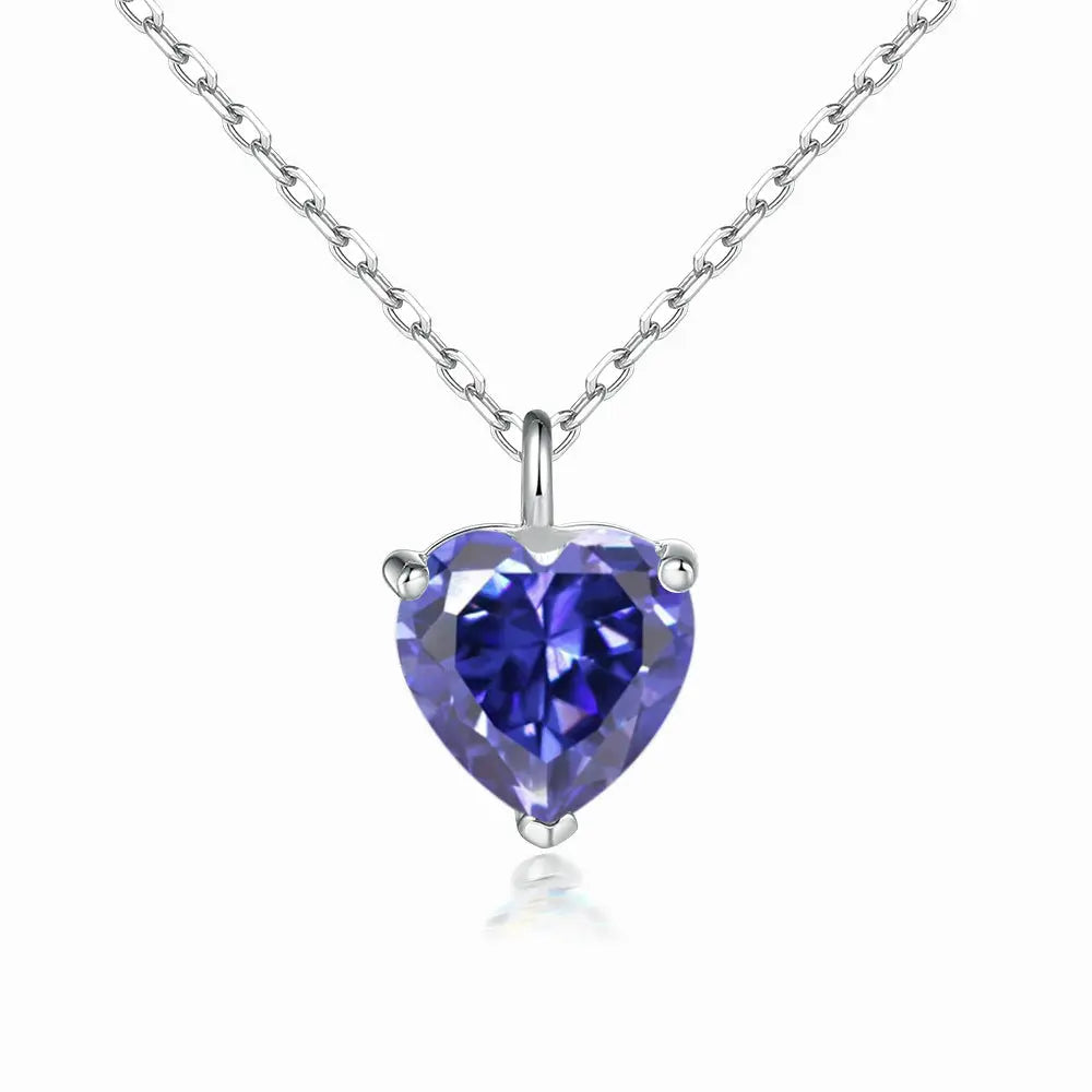 Simple Heart-shaped Zircon Pendant Necklace Versatile HASHTAG