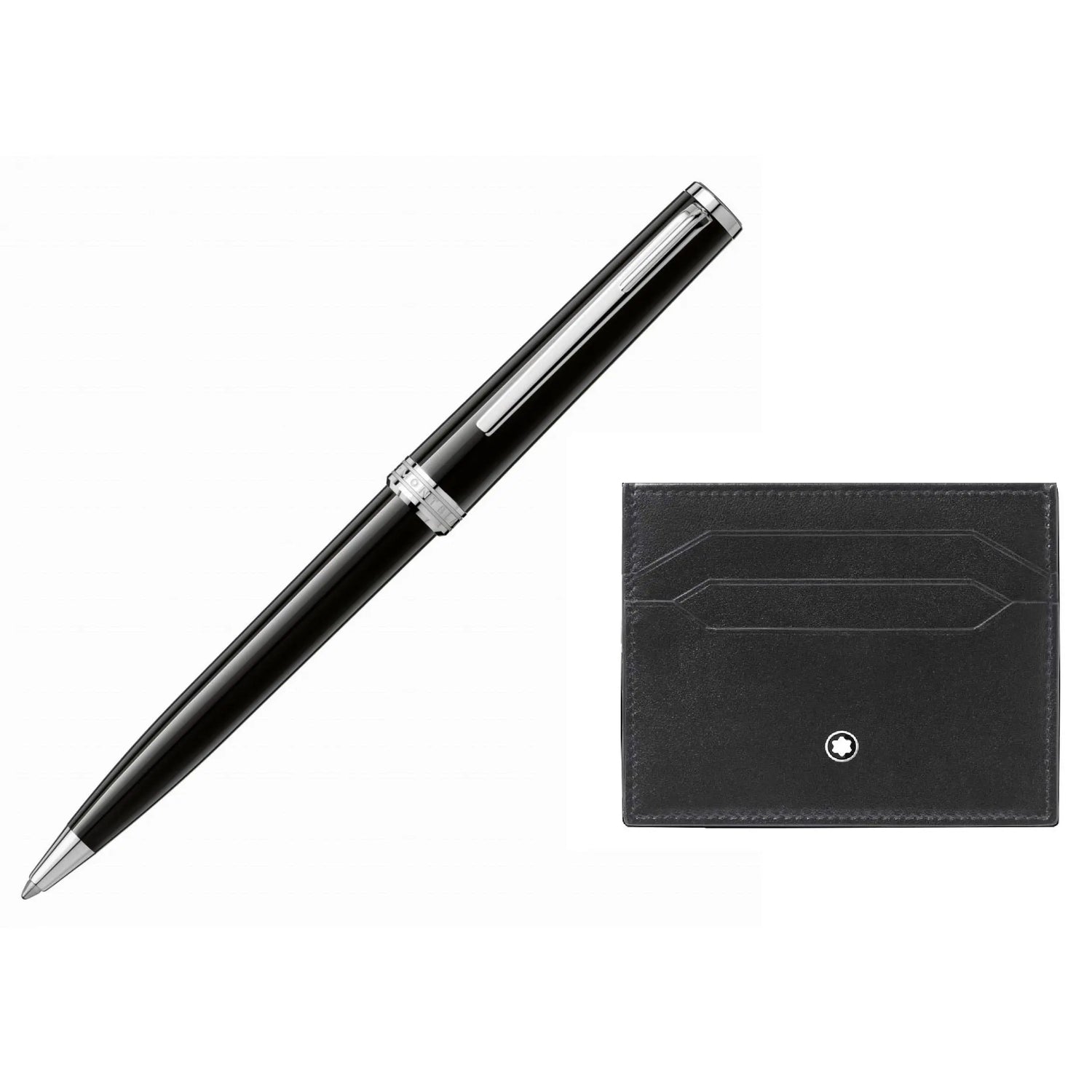 Montblanc set sfera Pix e portacarte di credito 6cc Meisterstuck nera 137793 Capodagli 1937