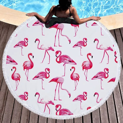 Beach towel flamingo round Liebe - Making Life Easier