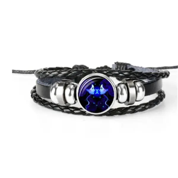 12 Zodiac Constellation Bracelet Luminous Braided Design Bracelet For Men Women Kids