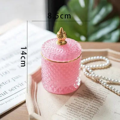 Luxury fine cut glass jar with gold point top. - HASHTAG
