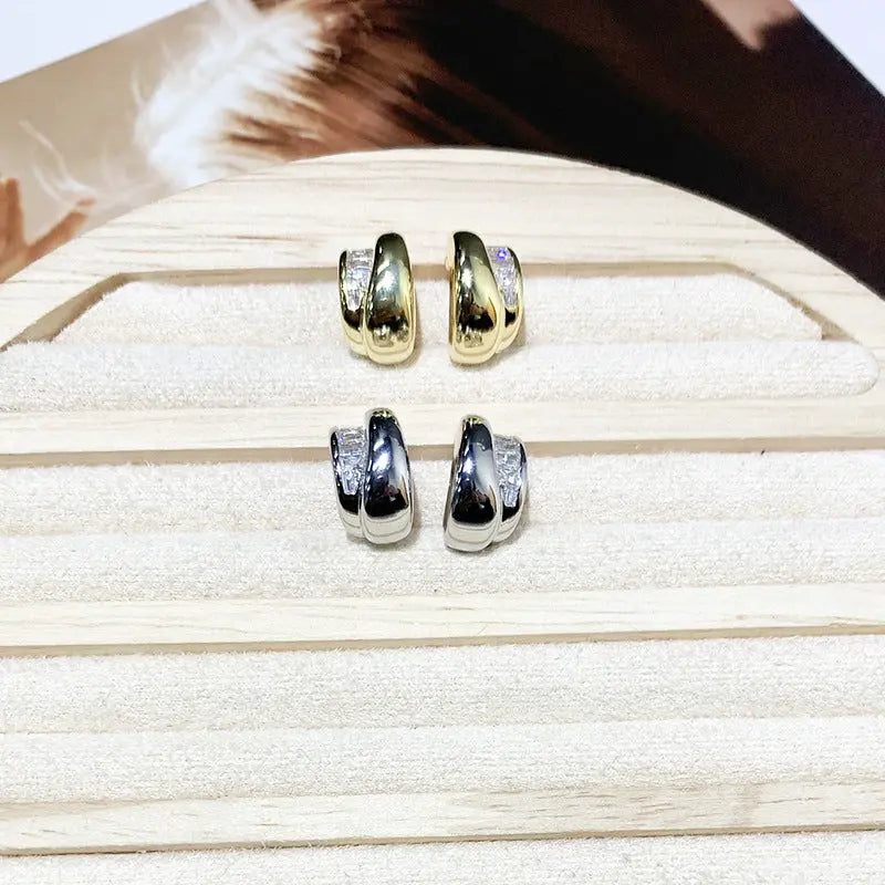 Compact And Exquisite Zircon Earrings That Are Versatile And Elegant HASHTAG