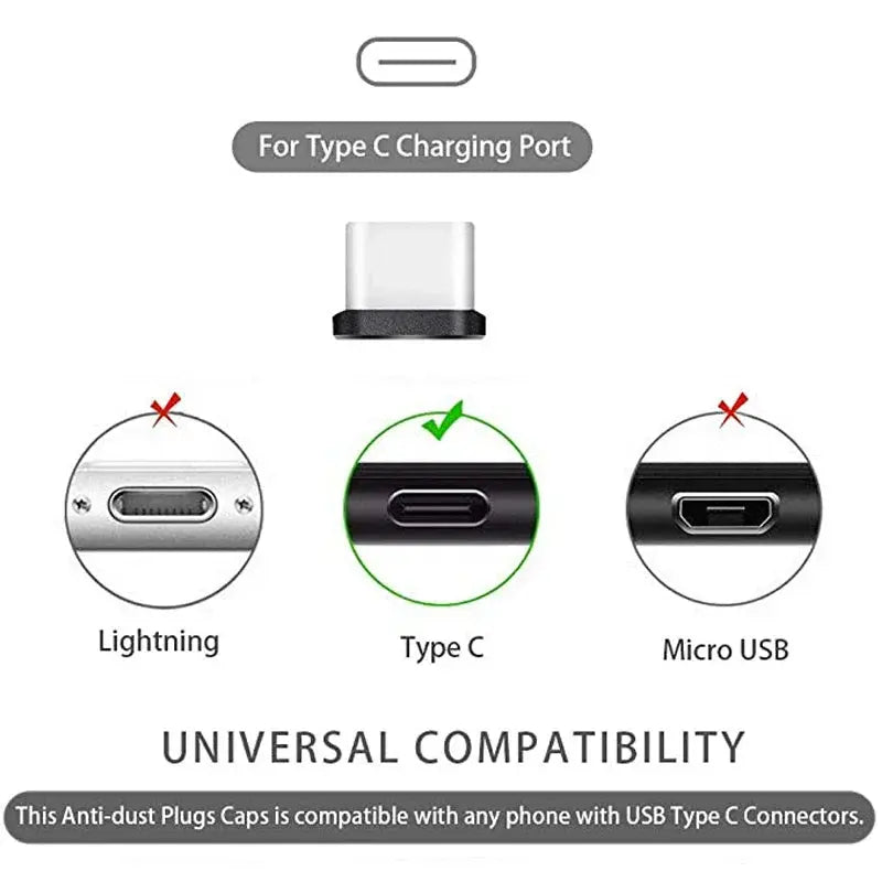 4Pcs USB C Dust Plug With Cleaning Brush Anti Dust USB-C Plug Cover Charging Port Cover Caps For Samsung Xiaomi All Type C Phone - HASHTAG