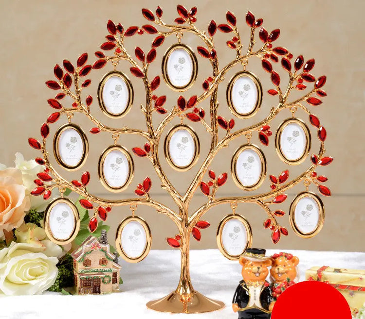 Rhinestone Family Tree Photo Frame Tree Memorial Day Gift - HASHTAG