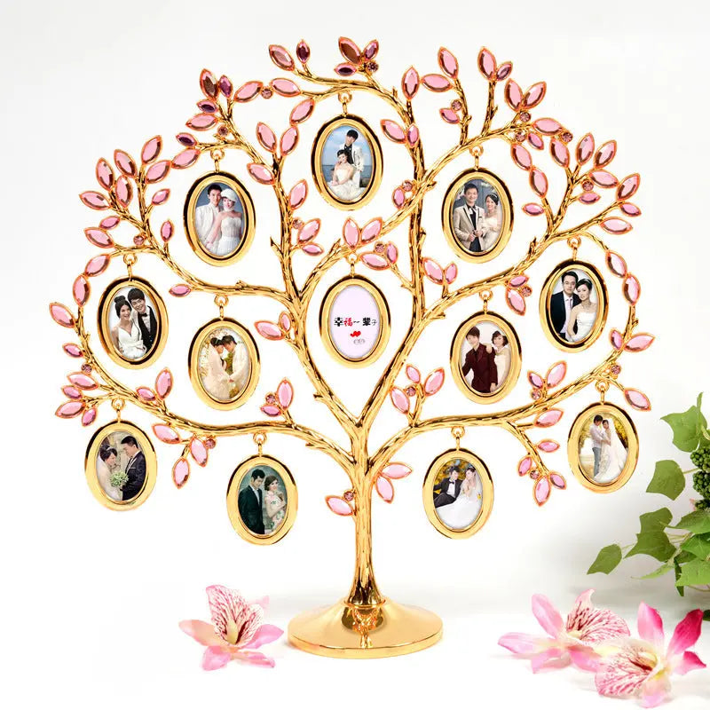 Rhinestone Family Tree Photo Frame Tree Memorial Day Gift - HASHTAG