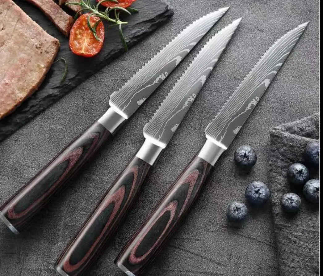 Colore Wooden Handle Steak Knife Stainless Steel Western Cucina Knives Cucina Fruit Knife AliExpress