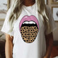 Leopard Tongue Pink Lips T-Shirt - HASHTAG
