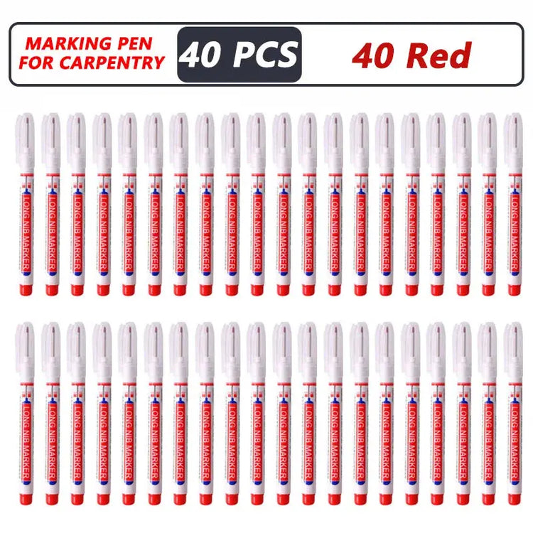 1-40PCS 20mm Deep Hole Long Nib Head Markers For Metal Perforating Pen Waterproof Bathroom Woodworking Decoration Multi-Purpose - My Hashtag Shop
