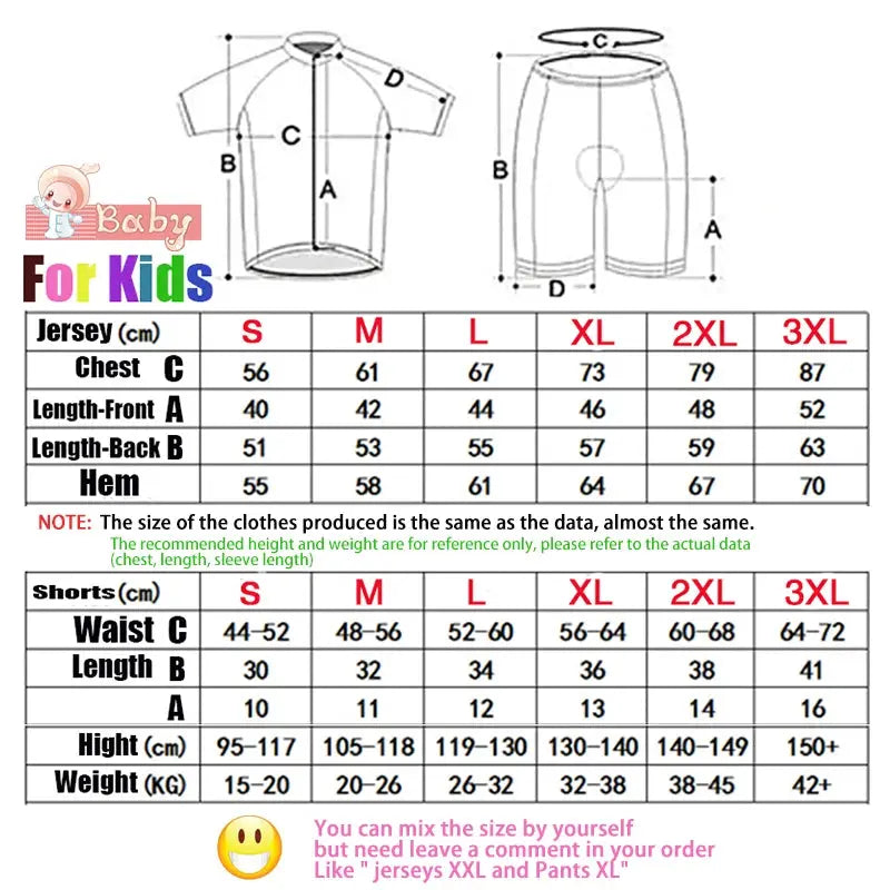 Summer New 2026 Kids Bike Shirts Suit Cycling Jersey Set Boys Girl Road Bike Abbigliamento Da Ciclismo Bambini Quick Dry Pants HASHTAG