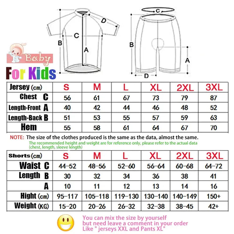 Summer New 2026 Kids Bike Shirts Suit Cycling Jersey Set Boys Girl Road Bike Abbigliamento Da Ciclismo Bambini Quick Dry Pants HASHTAG