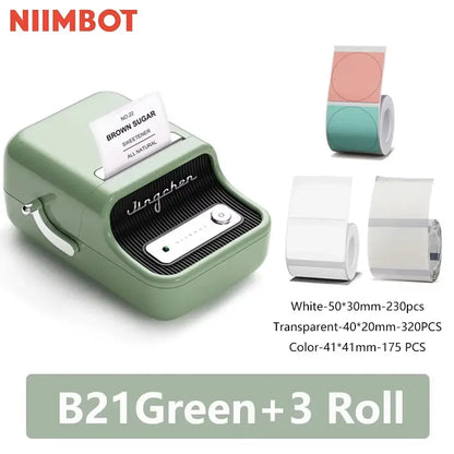 B21 Mini Portable Thermal Label Printer Mini Adhesive Sticker Printers for Home Office for Mobile Phone NEW