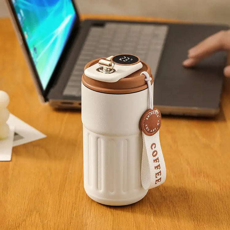 Smart Digital Thermal Bottle Portable Coffee Mug Stainless Steel - HASHTAG