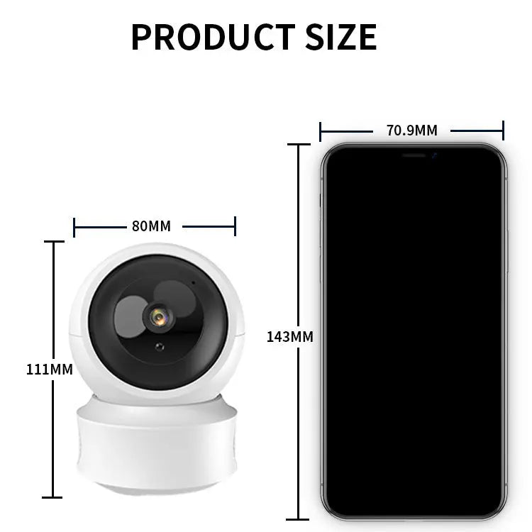 Telecamera di sorveglianza HD a 360 gradi per interni con doppia luce intelligente - My Hashtag Shop