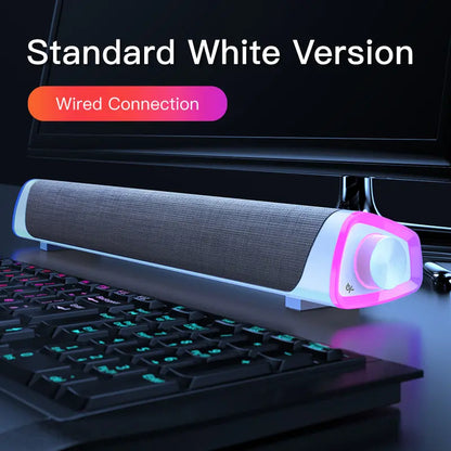 Compatible with Apple, 4D Computer Speaker Bar Stereo Sound subwoofer Bluetooth Speaker For Macbook Laptop Notebook PC Music Player Wired Loudspeaker HASHTAG BAR TABACCHI