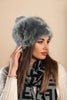 Winter hat with synthetic fur, dark gray HASHTAG