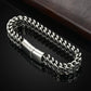 Stainless Steel Braided Double Row Front and Rear Fish Scale Alloy Magnetic Buckle Bracelet with Keel Jewelry New Model HASHTAG