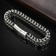 Stainless Steel Braided Double Row Front and Rear Fish Scale Alloy Magnetic Buckle Bracelet with Keel Jewelry New Model HASHTAG