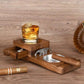 Wooden Cigar Ashtray with Tobacco Cigar Drawer & Whiskey Cup Holder Tray Heavy-Duty Desktop Decorative Smoking Accessories Gifts - HASHTAG