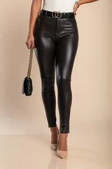 Faux leather pants, black HASHTAG