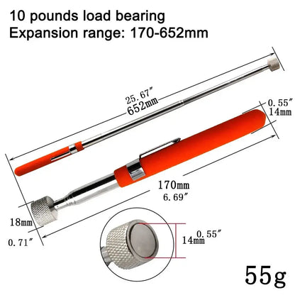 Magnetic Retractable Pickup Suction Iron Rod Portable Multifunctional Extractor Pen Clip Automotive Repair Tools - HASHTAG
