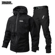 Man's MTB Clothing THORSOL Cycling Jacket Set Motorcycle Bike Coat Mountain Bicycle Trousers Abbigliamento Bici Da Corsa Uomo HASHTAG