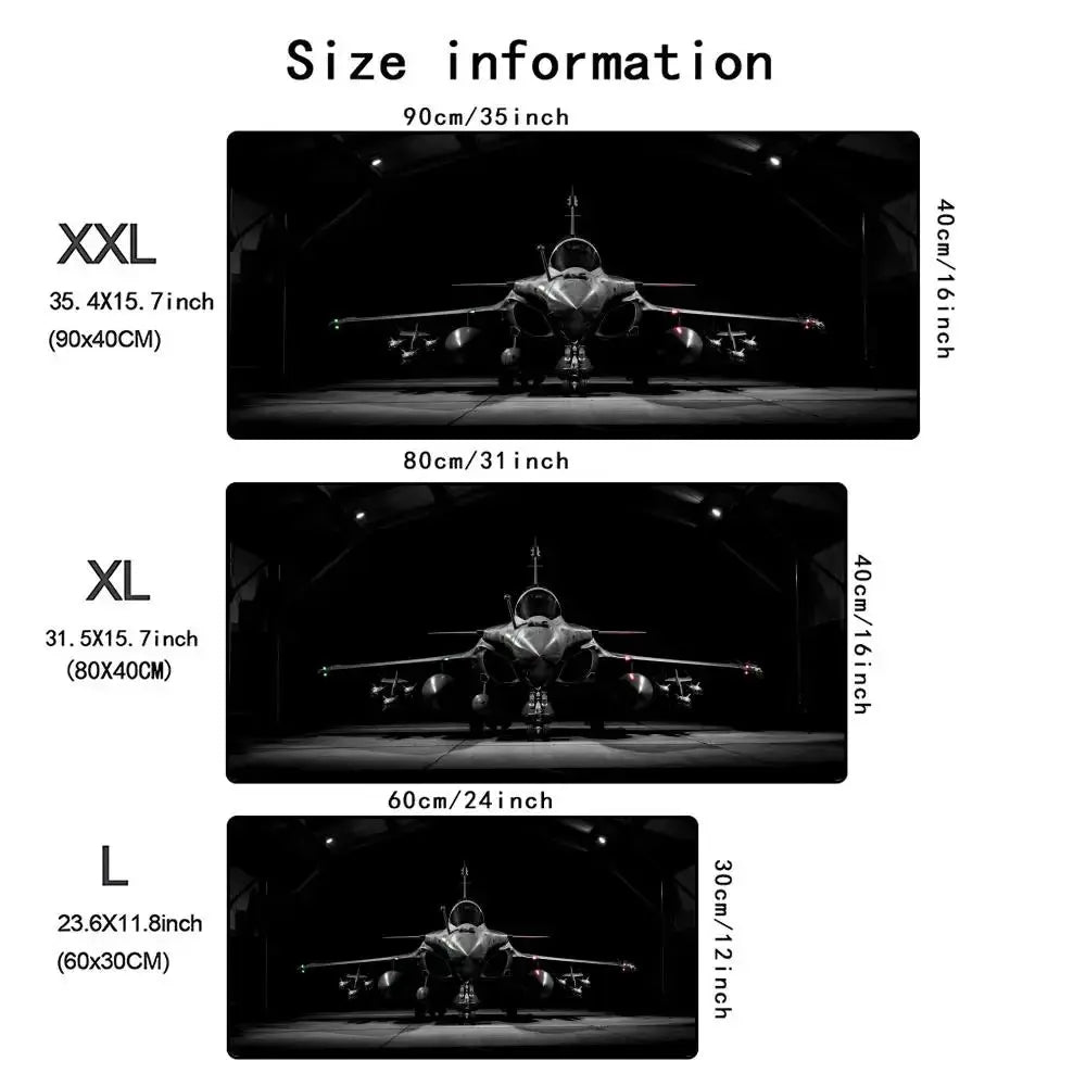 Fighter jet Mouse Pad Airplane Large Rubber Anti-slip Keyboard Table Mats Gaming Office Mousepads XXL Game Laptop Long Desk Mat - My Hashtag Shop