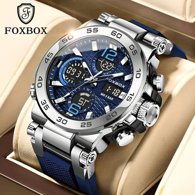 Men's Sports Watch Dual Display Digital Military Quartz Watch Alarm Clock Chronograph Computer, Multifunctional Luminous Business Watch, Student Watch, Outdoor Sports Watch HASHTAG