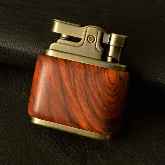 Zorro Pure Copper Kerosene Lighter. Handmade Wood Shell Press Ignition. Old Nostalgic Sandalwood Ebony Lighter Men Smoking Gift - HASHTAG
