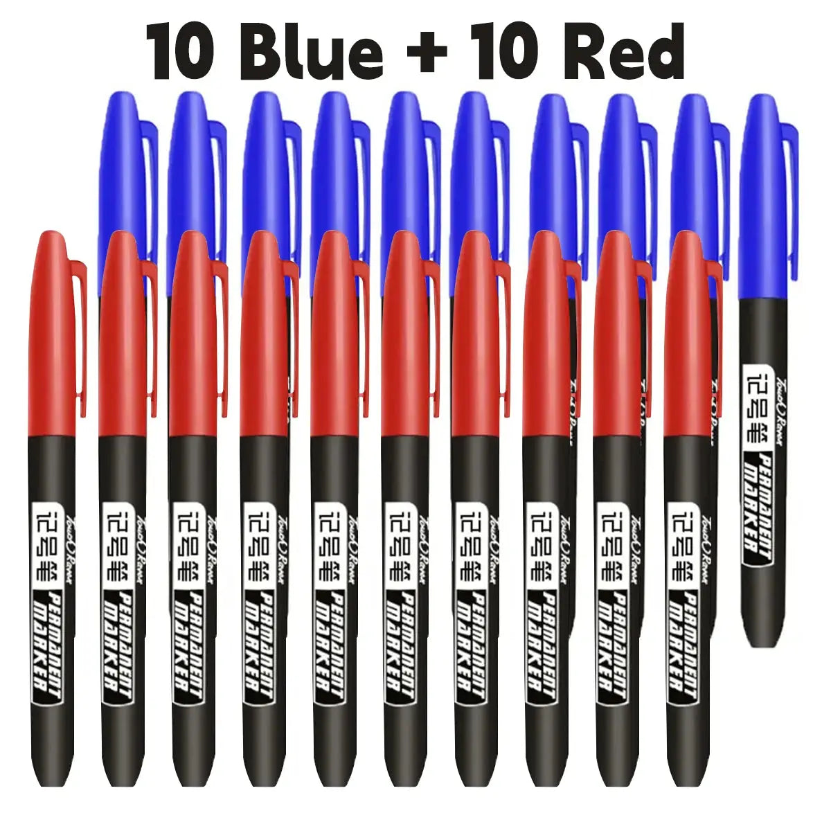 6 PCS Permanent Marker Pen Manga Drawing Markers Black Blue Red Waterproof Ink Sketch Pens Stationery Art School Supplies - HASHTAG