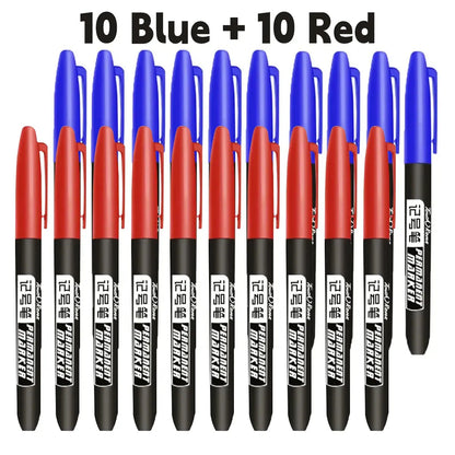 6 PCS Permanent Marker Pen Manga Drawing Markers Black Blue Red Waterproof Ink Sketch Pens Stationery Art School Supplies - HASHTAG